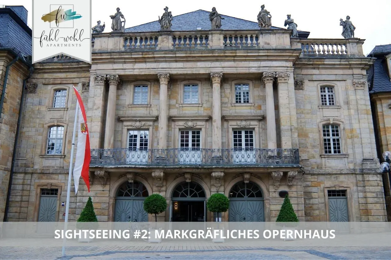 Apartment Hofgarten - Zentrale und ruhige 2Zi Whg mit Küche, Duschbad und Balkon Bayreuth 0*,  Deutschland